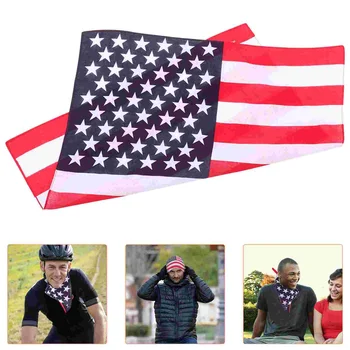 Американски флаг Bandanas лента за глава САЩ флаг лента за глава патриотичен атлетичен Wicking Kerchief САЩ облекло САЩ облекло Бандана за