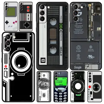 Реколта лента камера Gameboy телефон случай за Samsung Galaxy S23 Ultra S22 S21 S20 FE 5G S10 S10E S9 S8 плюс бележка 20 силиконов капак