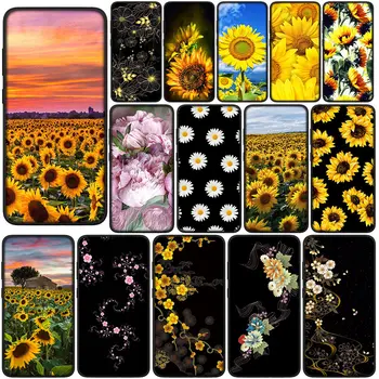Слънчоглед цвете изкуство боядисани цветни телефон корпус за Samsung Galaxy Забележка 20 Ultra 10 8 9 S10 Lite S9 A6 A8 плюс A9 капак