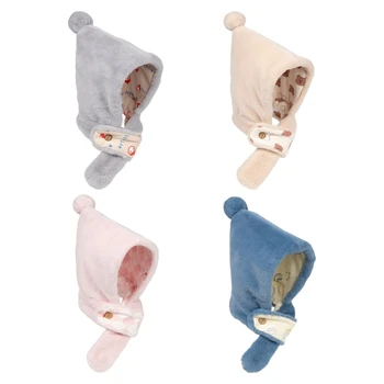 Baby Bonnet Cap Scarf Winter Warm Hat Neckerchief for Toddler Infant D7WF