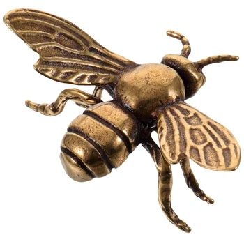 Brass Bee Ornament Home Simulation Insect Honey Bee Миниатюрни фигурки Чай Pet Desktop Ornaments Craft Collection Декорация