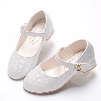 Детски кожени обувки за принцеси Сладки деца Мери Джейнс Елегантна британска мода 2023 Есенни сватбени обувки на ток за момичета