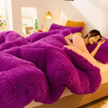 Duvets пълнител много топло юрган покривка легло зимни овце вълна одеяло дебел утешител юргани мека машина миене микрофибър