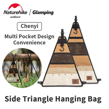 Naturehike триъгълник висящи чанта открит къмпинг платно чанта за съхранение преносим мулти джоб прибори за хранене аксесоари Sundries