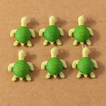 10pcs карикатура смола костенурка талисмани за бижута вземане на животински висулки ръчно изработени обеци колиета гривна DIY занаятчийски консумативи