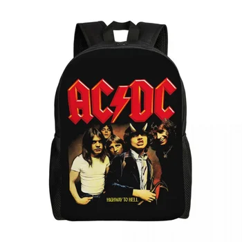 Vintage Rock AC DC Travel Backpack Жени Мъже Училище Лаптоп Bookbag Heavy Metal Music Band Колеж Студент Daypack чанти