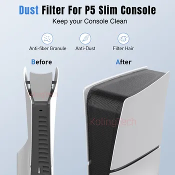 Аксесоари за игри Защитен капак за Playstation 5 тънък филтър за прах за PS5 Slim конзола