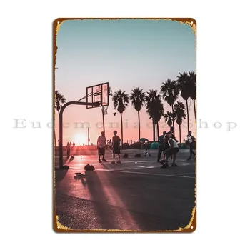 Beach Street Баскетбол Метални знаци Смешни Създаване на стена декор отпечатани Начало калай знак плакат