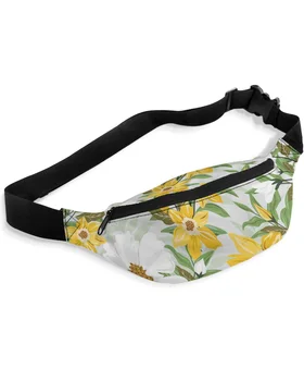 Тропически растителни цветни листа талия пакети рамо чанта Unisex пратеник чанта случайни мода Фани пакет за жени