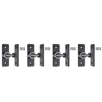 Хардуер за заключване на вратата на плевнята, 90 градуса тежкотоварни ключалки за врати Flip Latch Safety Door Bolt Latch Lock 4 Pack