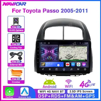 NAVICAR 2Din Android10.0 Автомобилно радио за Toyota Passo 2005-2011 Стерео приемник Android Auto Car Multimedia Player Carplay DSP
