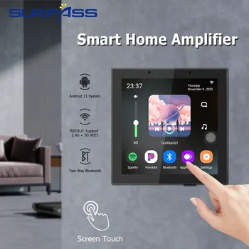 Android 11 система Smart Home WiFi в стенен усилвател 4'' сензорен екран Bluetooth интелигентен усилвател с RJ45 порт дистанционно управление