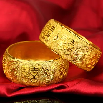 Изящни и модерни медни покритие сватба дракон и феникс гривна имитация злато женски бижута подарък