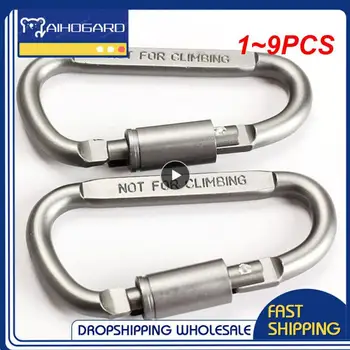  1 ~ 9PCS къмпинг катерене оборудване алуминиева сплав оцеляване D-пръстен заключване карабинер клип комплект винт заключване висящи кука ключалката