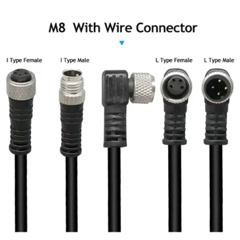 Line конектор M8 4 пина PVC авиационни вложки кабел сензор кабел конектор тип A 2M 5M винт щепсел свържете Cloweit