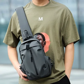Нова чанта за гърдите Мъжка ежедневна чанта за кръстосано тяло Мъжка модна тенденция Оксфордска платнена чанта за рамо Случайна водоустойчива чанта за пратеник