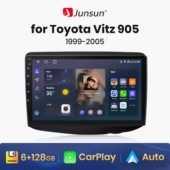 Junsun V1 Безжичен CarPlay Android Auto Radio за Toyota Vitz XP10 Yadditif Platz Echo 1999-2005 4G кола мултимедия авторадио
