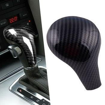 Carbon Fiber Texture Gear Shift Knob Head Cover fit for Audi A4 A5 A6L Q5 Q7 2009 2010 LHD