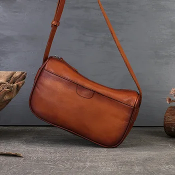 Нова чанта от телешка кожа Дамска чанта за рамо 2023 Crossbody Луксозни маркови портмонета и чанти
