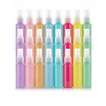 10PCS Цветна пластмасова бутилка за парфюм за многократна употреба Фина спрей за пътуване Преносим контейнер за пътуване Начало Растения Ароматерапия Грижа за красотата