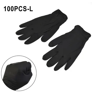 100pcs Чисти нитрилни ръкавици Латексови безплатни защитни ръкавици Черни индустриални защитни работни ръкавици за инспекция на почистване на дома