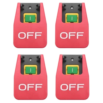 4X Off-On червен капак Превключвател за аварийно спиране с натискане на бутон 16A Защита от изключване / ниско напрежение Електромагнитен стартов превключвател