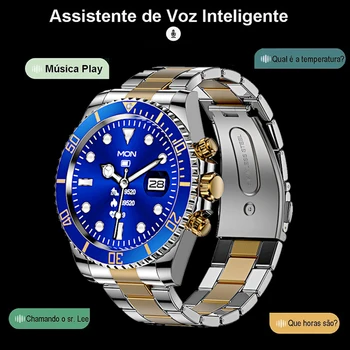 2023 Смарт часовник за мъже Бизнес часовник стоманен колан Smartwatch Bluetooth повикване сърдечен ритъм фитнес водоустойчиви спортни часовници