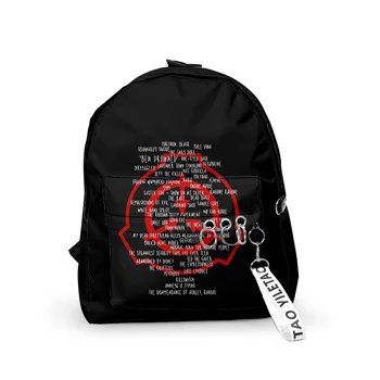 2021 Ново пристигане страховита паста Мода Оксфорд плат едно рамо ключодържател раница отпечатани случайни студент училище чанта
