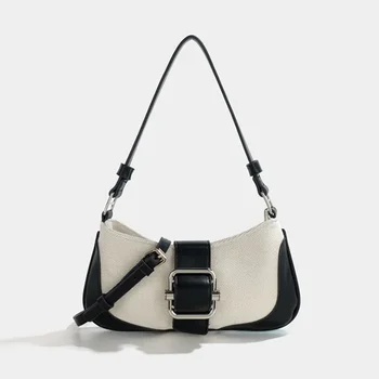 Чанти за жени Ретро висококачествени шевове рамо подмишници чанта ниша дизайн есента нов темперамент мода crossbody чанти