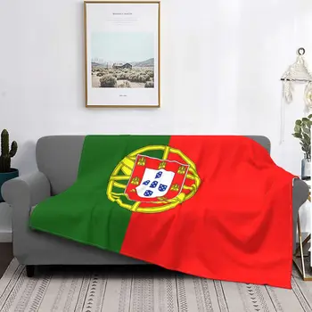 Текущо знаме на Португалия Одеяло кадифе отпечатани дишащи топли хвърлят одеяла за легло на открито легла хвърля