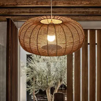 Boho висулка лампа сянка тъкани декорация полилей покритие за спалня трапезария
