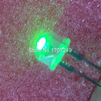 50pcs 8mm сламена шапка LED диод изумрудено зелен прозрачен широкоъгълен воден прозрачен 8 мм LED 20mA 3V лампа топчета бяла коса зелен