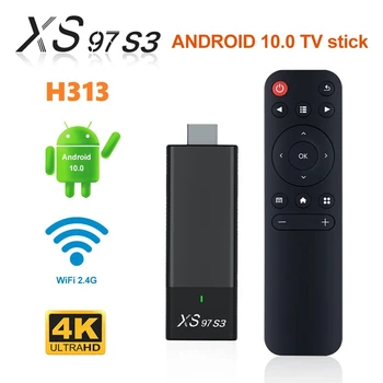 HOT-XS97 S3 Smart TV стик Set Top Box H313 Интернет HDTV 4K HDR TV приемник 2.4G 5.8G Безжичен Wifi Android 10 Media Player