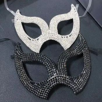 Нова мода жените Rhinestone лицето бижута топка парти секси лъскав луксозен кристал Хелоуин маска за очи бижута подарък аксесоари
