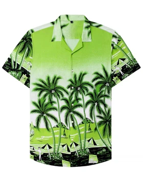 Нова кокосова риза Мъжко лятно облекло 3d графично облекло 5xl Улично облекло Извънгабаритни блузи с къс ръкав Ежедневни за мъжки ризи 2023