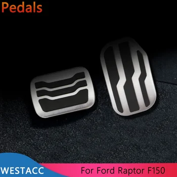 Неръждаема стомана Педали за кола Ускорител Педал за газова спирачка Защитен капак за Ford Raptor F150 2015 - 2020 Интериорни аксесоари