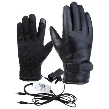 Електрически ръкавици за отопление 2бр Ветроупорни USB нагревателни ръкавици за мотоциклет Plug And Play Жени Отопляеми ски ръкавици Спортове на открито