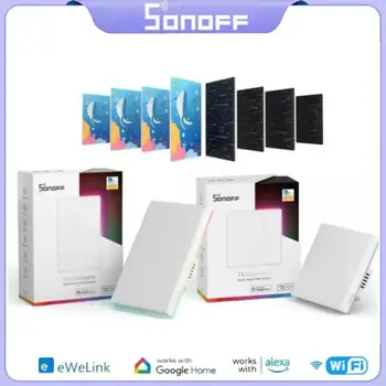 SONOFF T5 Wi-Fi EU/US интелигентен стенен превключвател 120 / 86Type Touch LED светлина мултисензорно дистанционно управление EWeLink чрез Alexa Google TX