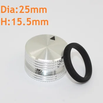  Dia25 * H15mm звуков усилвател Алуминиево копче за обем Silver