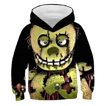 Fnaf Horror Game Night At Freddy Printed Hoodies Children's Pullovers Hoodie Суитчър с дълъг ръкав Детско облекло Качулки Tops
