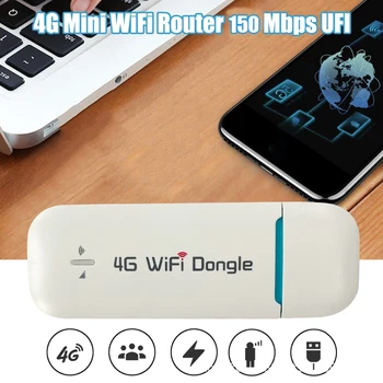 4G Wifi рутер USB Dongle 150Mbps модем стик мобилен безжичен Wifi рутер със слот за SIM карта Pocket Hotspot