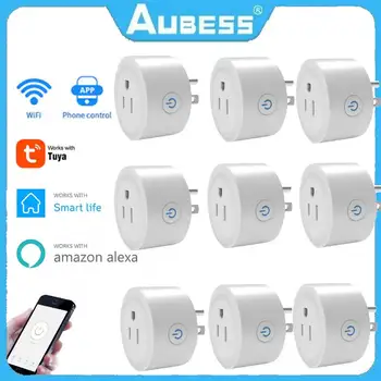Aubess WiFi Smart Plug Tuya 10/16A/20A US Smart Socket With Power Monitoring Timing Function Гласов контрол чрез Alexa Google Home