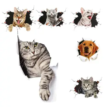 Creative кола стикер 3D котка кола стикер симулация на сладки котки надничане пиъринг стикер кола аксесоари надраскване маскиране стикер