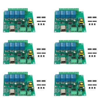 6X ESP8266 Безжичен WIFI 4-канален релеен модул ESP-12F Wifi платка за развитие на Arduino AC / DC 5V / 8-80V захранване