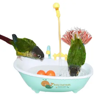 Parrot Автоматична вана Птица вана Птица душ баня вана фидер купа с кранче папагал птица баня душ аксесоари