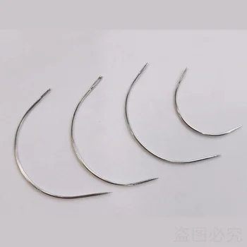 50Pcs 9CM C форма извити игли Threader шевни / тъкане игли за разширяване на човешката коса вътък тъкане