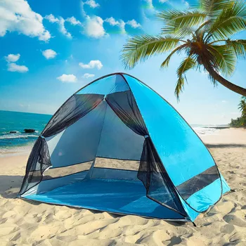 Pop-up Quick Open Beach Tent 1-2 Person Mosquito proof UV Protection Automation Outdoor Camping Portable Sunroof Mesh Curtain