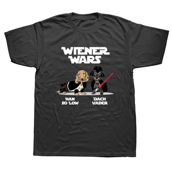 Wiener Wars Смешни тениски с дакел Графични ежедневни модни памучни улични облекла с къс ръкав летни мъже с голям размер тениска