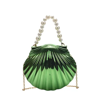 Уникална дизайнерска акрилна чанта за черупки Нова чанта за кръстосано тяло за жени 2023 Модни малки чанти за рамо Сладки портмонета Златна вечерна чанта